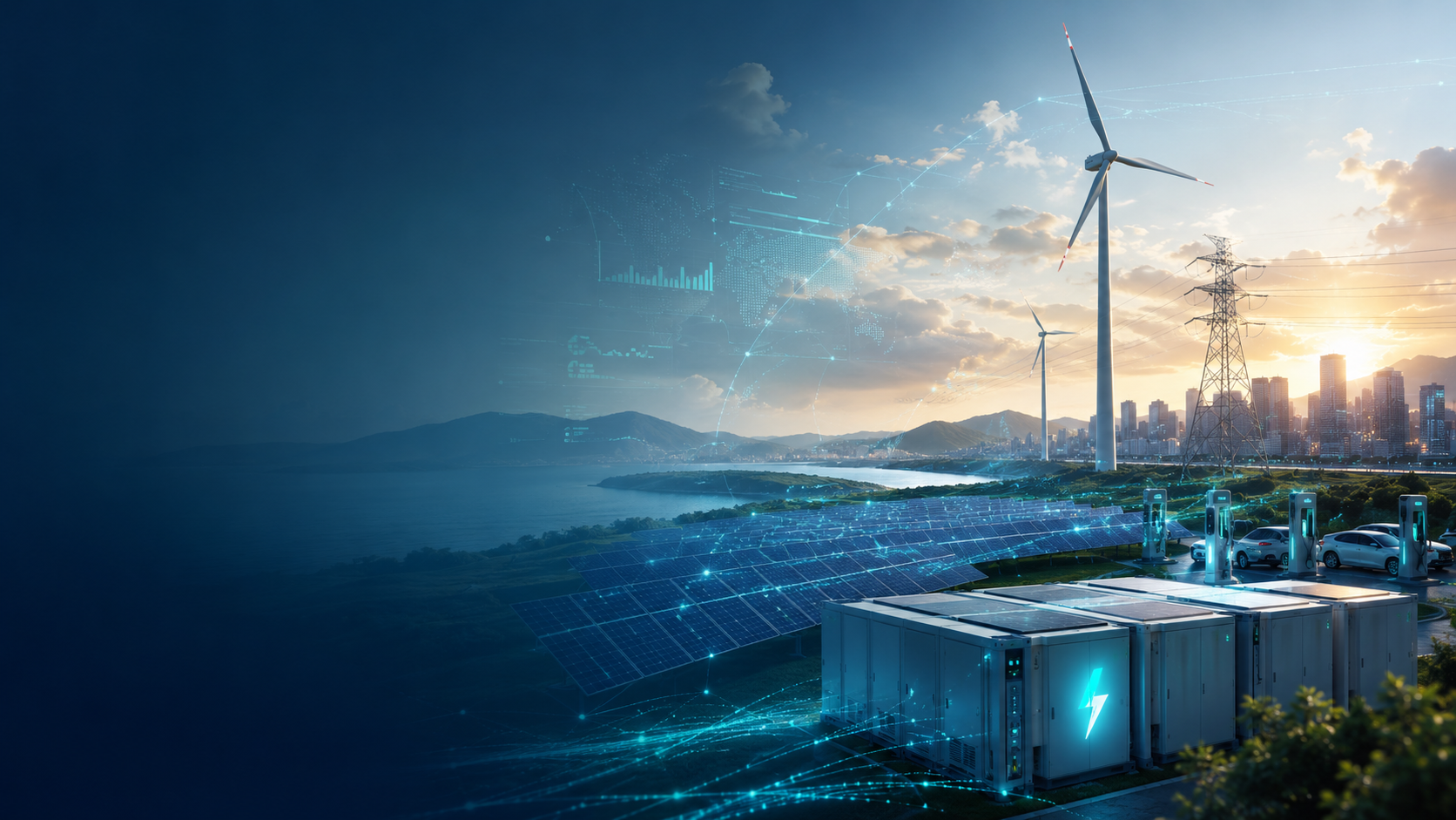 AXERONA team reviewing renewable energy project plans