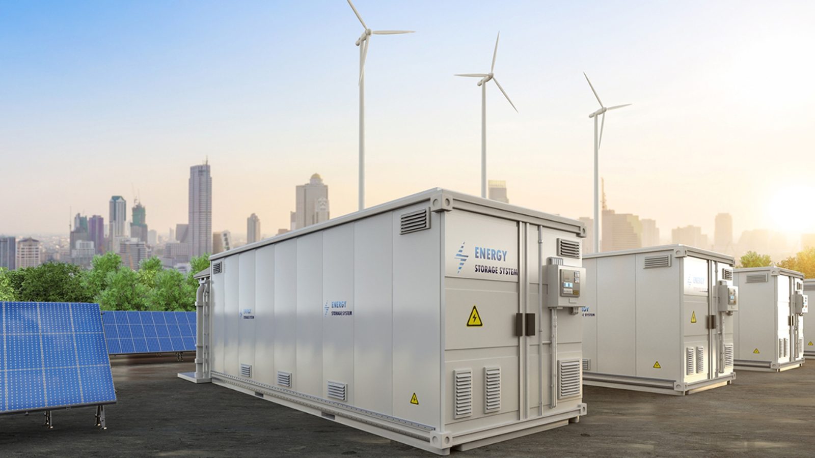 Conteneurs de stockage par batteries à l’échelle du réseau sur site